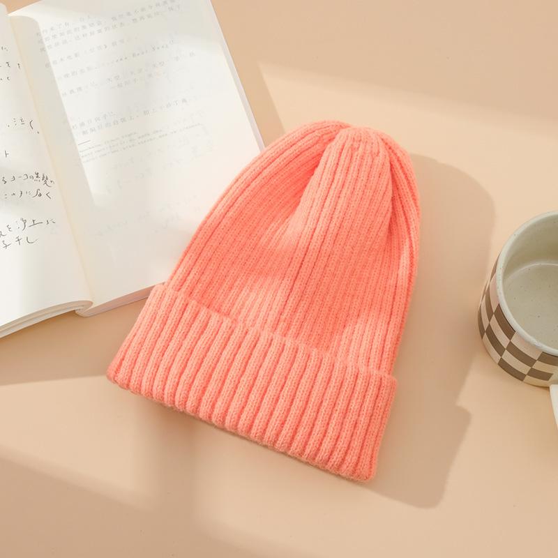 

Wool hat women s season versatile candy color knitted hat thickened warm melon fur hat adult hat wholesale customization