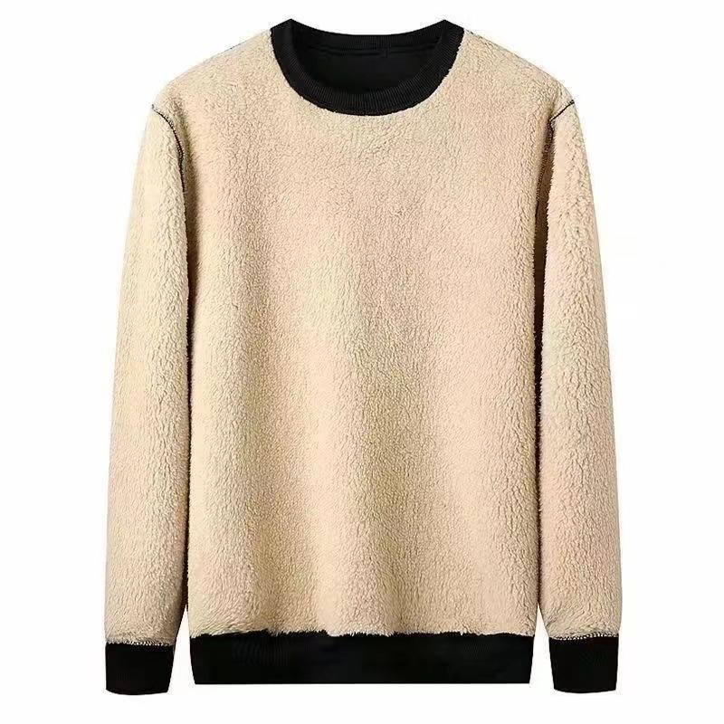 Men's Pullover Winter Plus Size Snow Warm Top Lined with Fleece Warm Long Sleeve Pullover