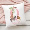 Personalized Pillow Case Initial with Name  Safari Animal  Pillow Cover Kids Bedroom Wild Party Decor Kids Birthday Shower Gift