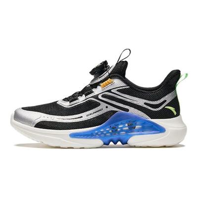Kids Synthetic Leather Fabric Shock Absorbing Wear Resistant Low Top Running Shoes Kids Sneakers Silver A312425509-3