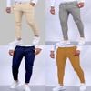 Mens Slim Fit Casual Pants With High Elastic Cotton Blend For Urban Streetwear