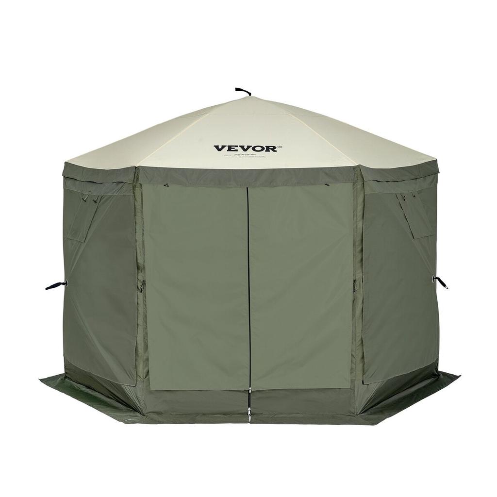 Pop Up Gazebo Tent Pop-Up Screen Tent 6 Sided Canopy Sun Shelter Green