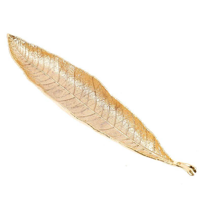 Golden Leaf Fragrant Plug in Incense Holder Alloy Antique Bodhi Leaf Sleeping Incense Sandalwood Support Incense Insert Ornament
