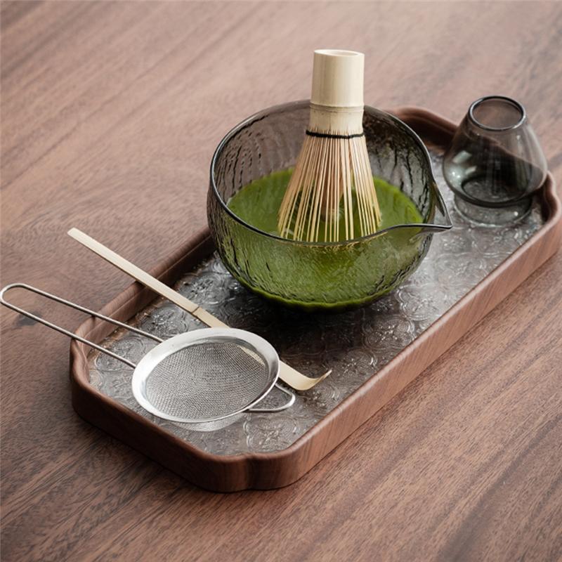 

ABNO-5Pcs Matcha-Whisk Set Matcha-Making Kit Clear Glass Matchas For Tea Set With Bowl Matcha Cup Matcha-Whisk For Tea Lovers