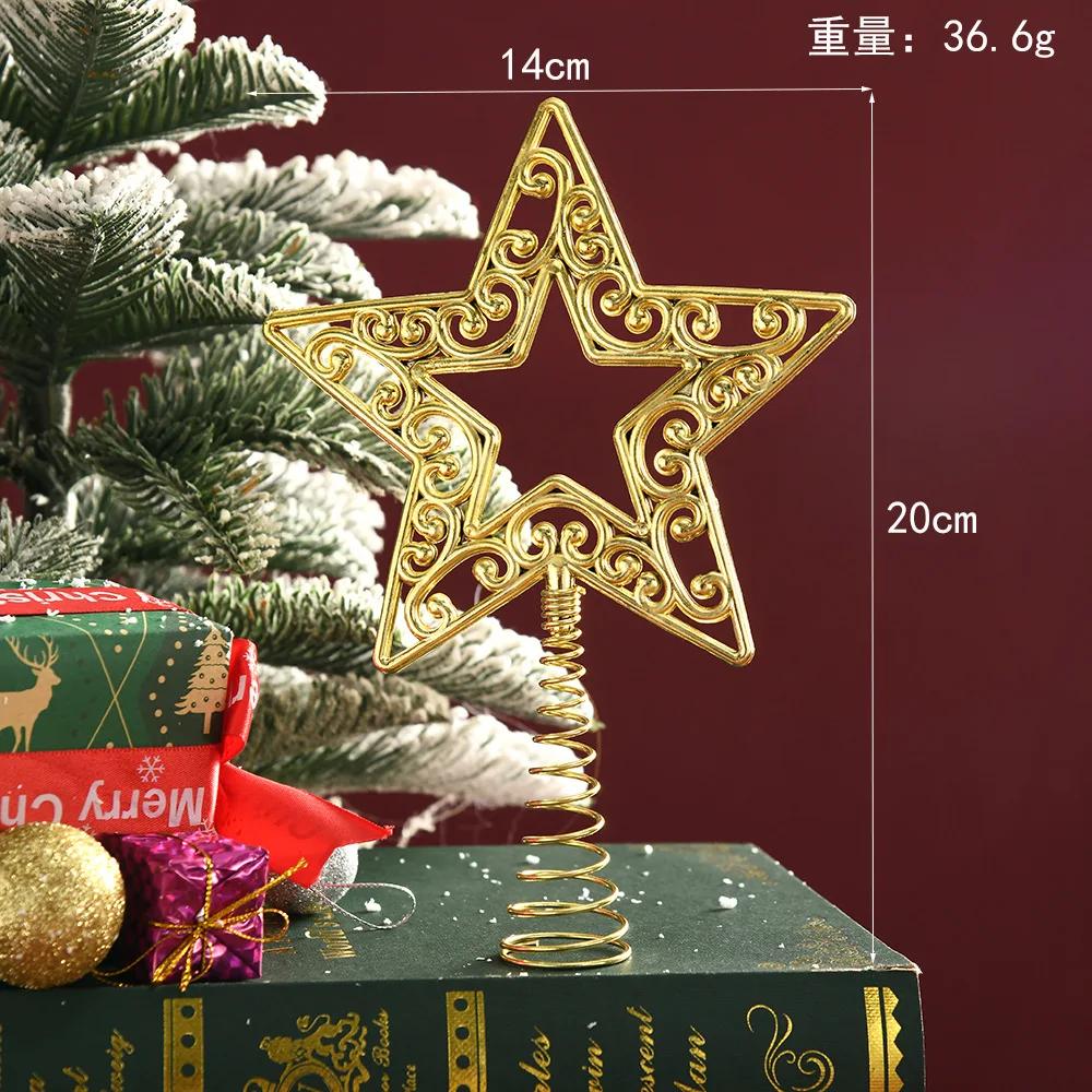 Gold Glitter Christmas Tree Top Star Christmas Decorations For Home Xmas Tree Ornaments Navidad New Year 2025 Natal Noel