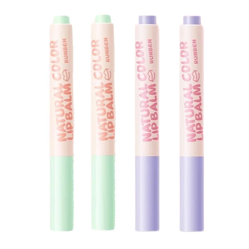 Runben Natural Tinted Lip Balm 2g 4-Pack (Pomegranate & Berry)