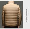 Men's Lightweight Stand Collar Down Jacket - Warm, Trendy, Versatile, Casual Dad Style, Winter Coat with 90% White Duck Down.