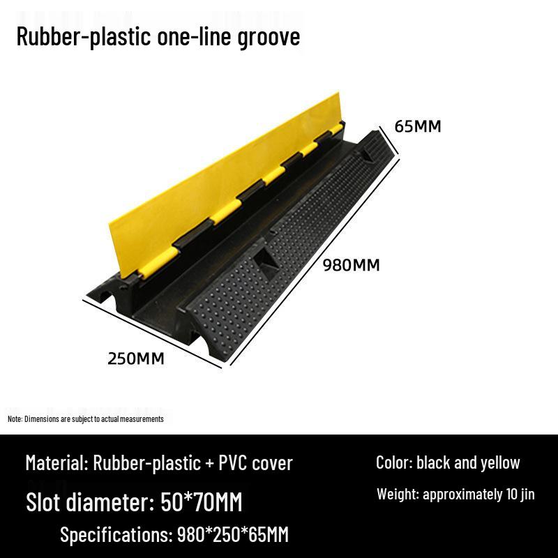 PVC Cable Trunking Board - Indoor/Outdoor Floor Duct Cover & Wire Protection Channel with Rubber Speed Bump