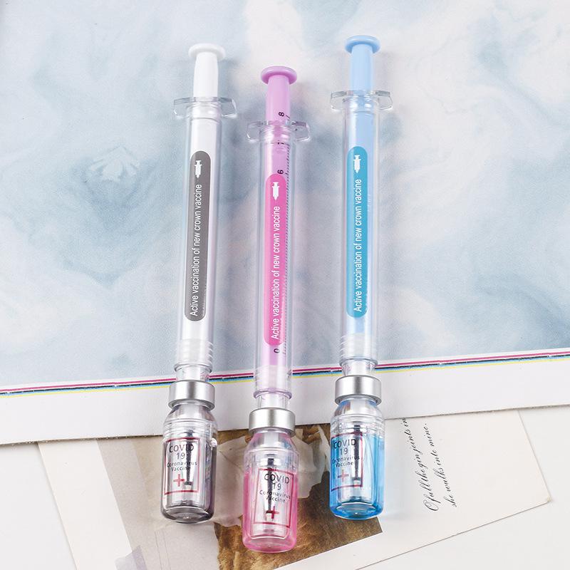 

Korean Vaccine Syringe Gel Pen - Realistic 0.5mm Ballpoint for Students 0.5mm