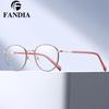 81565 Women's Fashionable Anti-Blue Light Oval Metal Frame Glasses