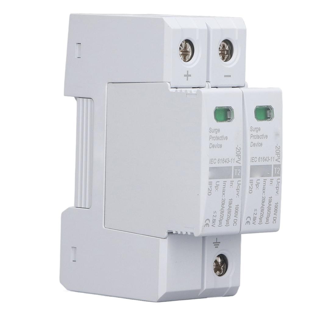 DC Solar PV Surge Protector 2P 10 To 20KA 35mm DIN Rail Installation Photovoltaic Surge Protective
