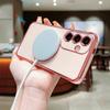 For Samsung Galaxy S26+ Magnetic Case Electroplated TPU Phone Cover Hollow Love Hearts