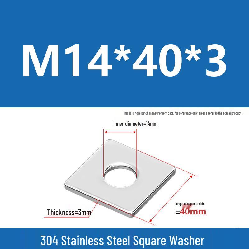 304 Stainless Steel Thickened Square Washer for Curtain Wall (M4-M16)