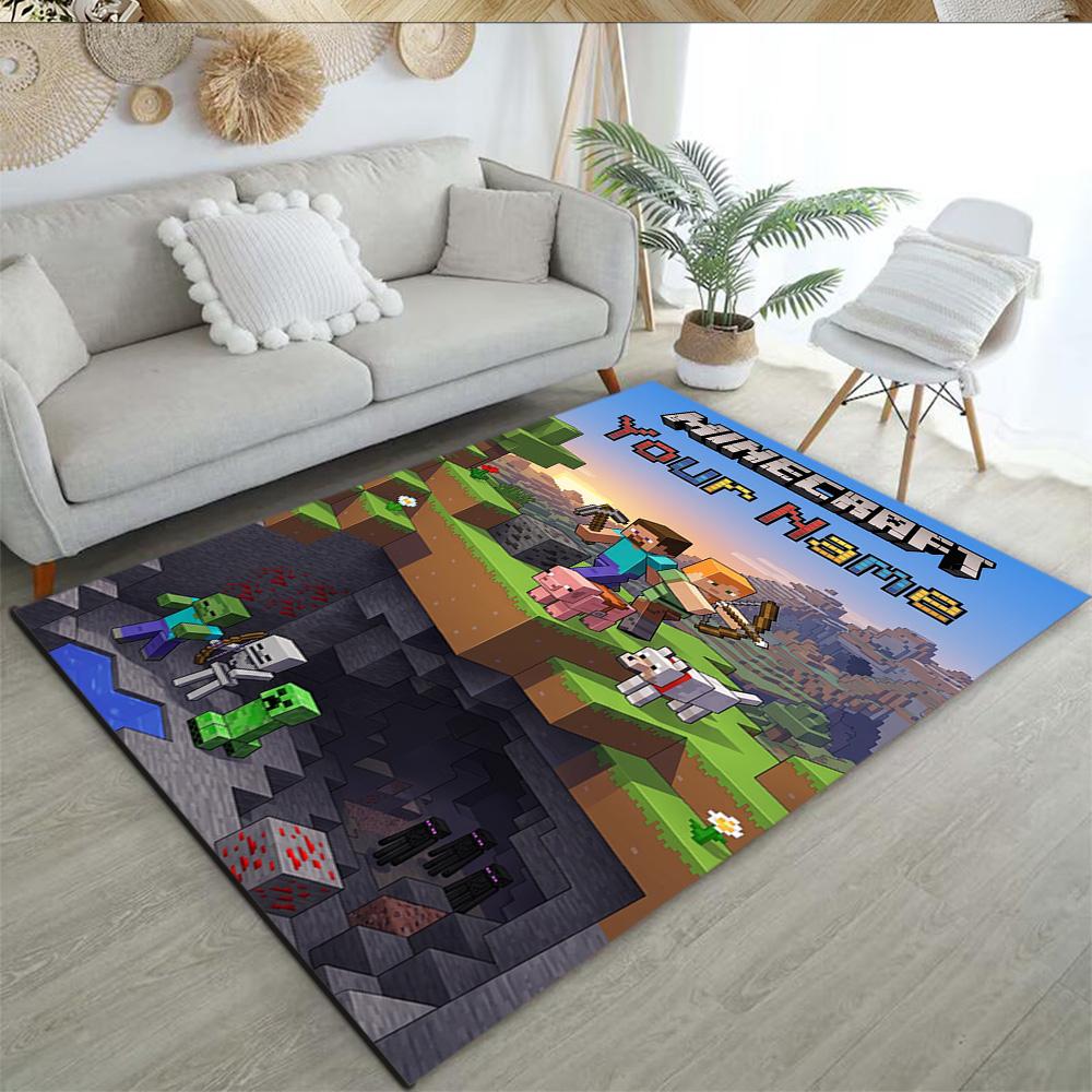 Minecraft Customizable Name Area Rug Perfect For Living Rooms Dormitory Dining Room Balcony Antislip Rug Office Home Decor Wedding Party Gift
