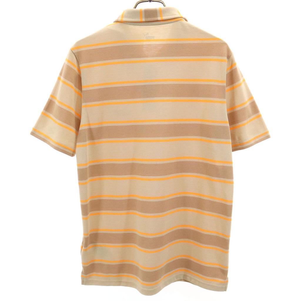 Puma Bordürenmuster Kurzarm Poloshirt S beige Herren Gebraucht