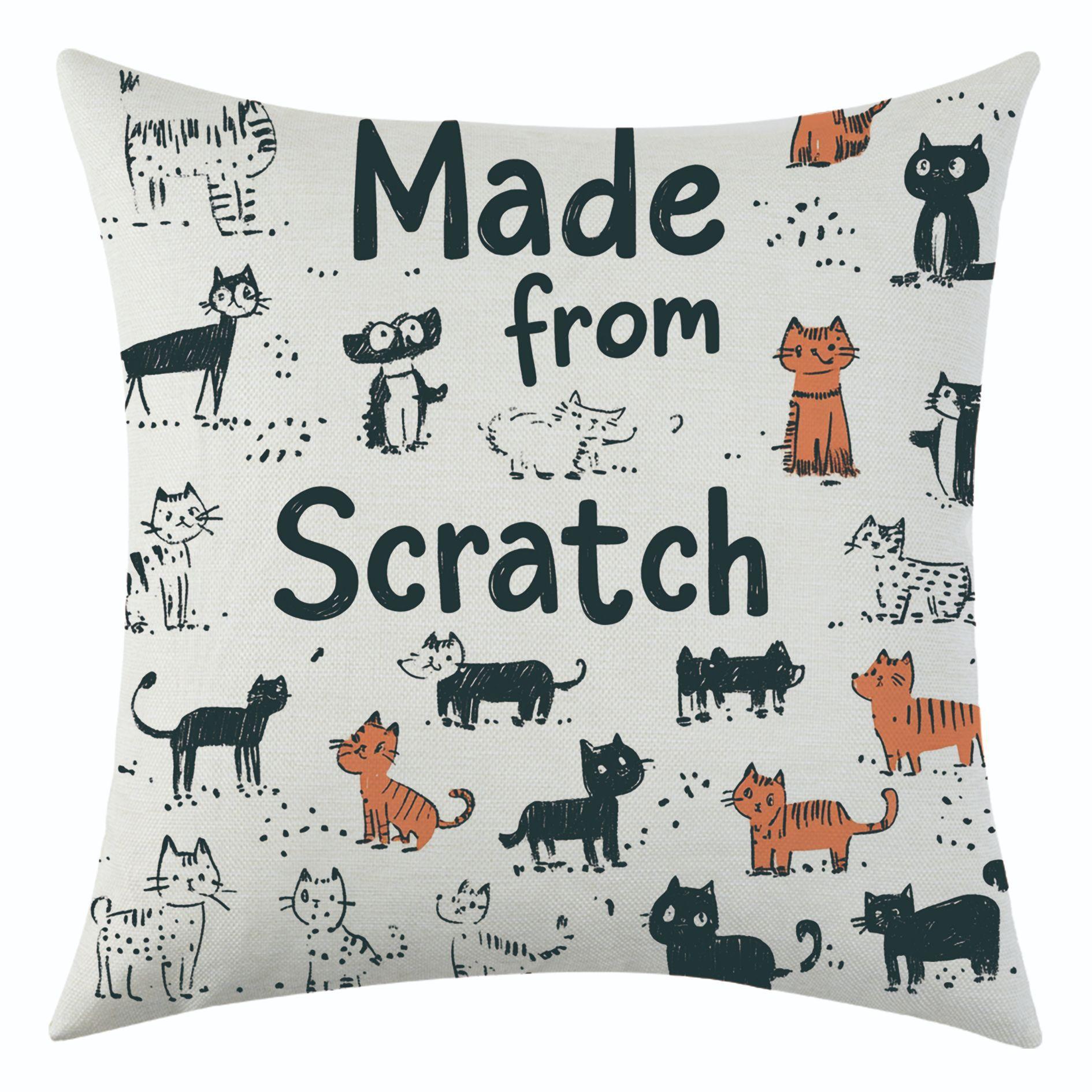 

New Geometric Impression Style Linen Pillowcase for Holiday Decoration, Car Flower Cushion Cover 45 * 45 separate pillow cover