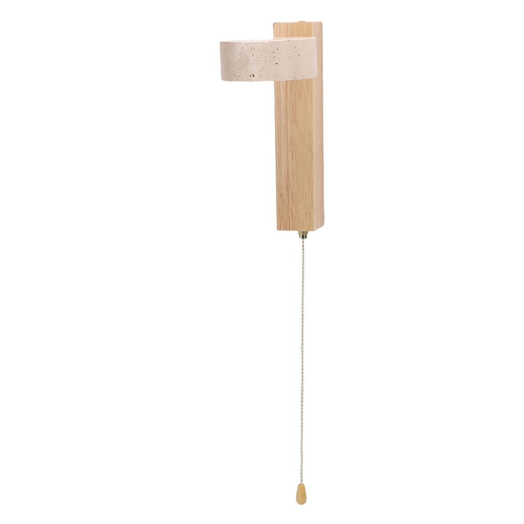 LED Wall Sconce Oak Wood Travertine Stone Modern Rotatable Wall Light Fixture Art Decor for Entryway Hallway Bedroom Bathroom