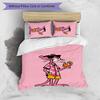 Set Lenzuola 3 Pezzi Stampa Pantera Rosa Copripiumino Morbido Traspirante Federe Lavabile Decorazione Camera da Letto Regalo per la Casa