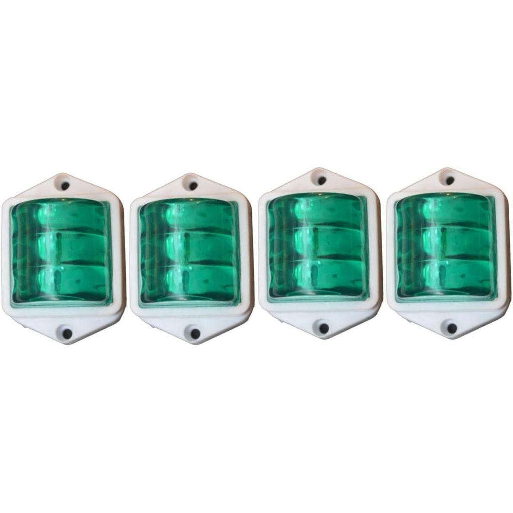 4Pc Trailer RV Marker LED Light Clearance Light Green 2x2 Inch LED Bubble 24V Side Marker Light for Trucks Universal