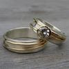 Huitan Stylish Rings with Irregular Line Design Brilliant Vintage Two-tone Finger Accessories Delicate Charming Party Jewelry
