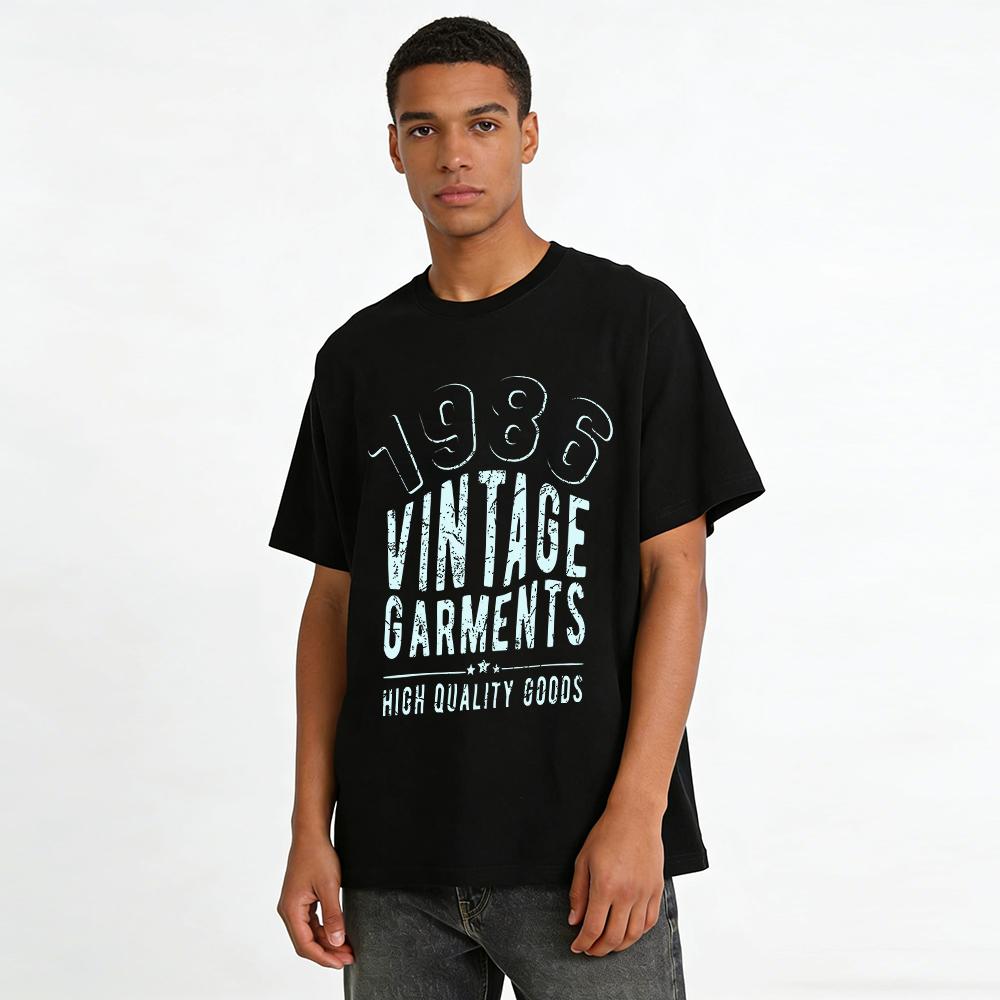 1986 Vintage Garments Washed High Quality Casual Tee Pure cotton T-shirt