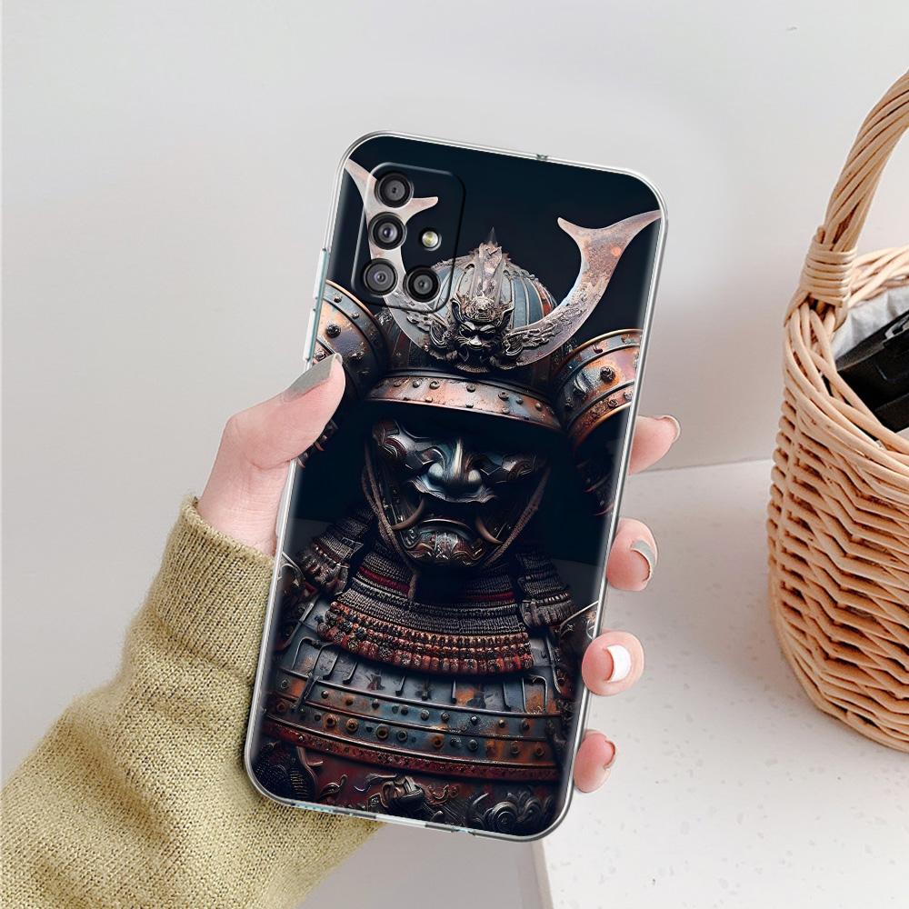 Phone Case For Samsung A15 A13 A35 A55 A51 A71 A41 A31 A21S A05 A17 A23 A25 A33 A53 A73 5G A07 4G Cover Japan Ghost Face Samurai