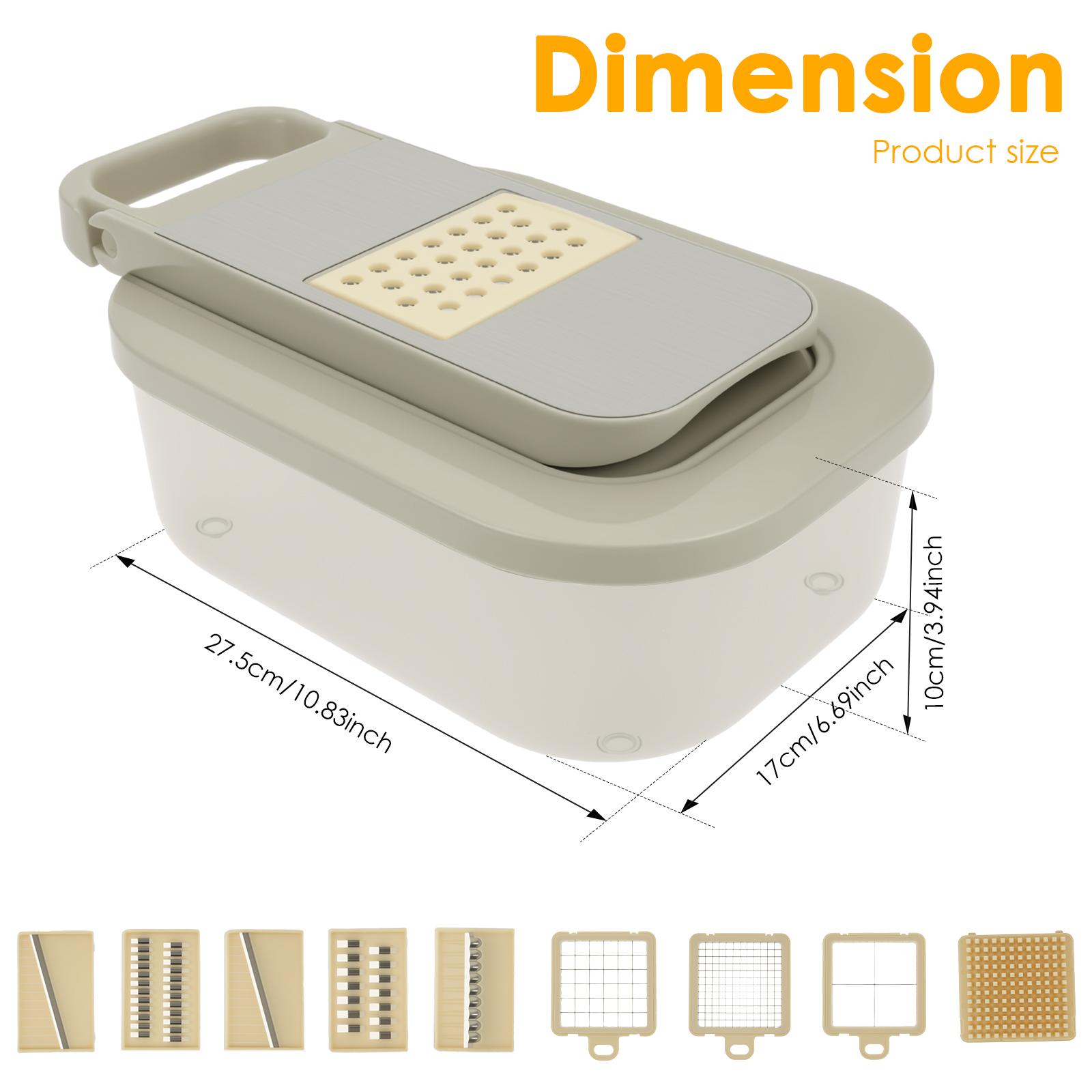 

Multifunctional Vegetable Chopper 9 in 1 Kitchen Food Chopper Cutter Large Capacity Food Vegetable Slicer Fruit Dicer Cut светло-серый