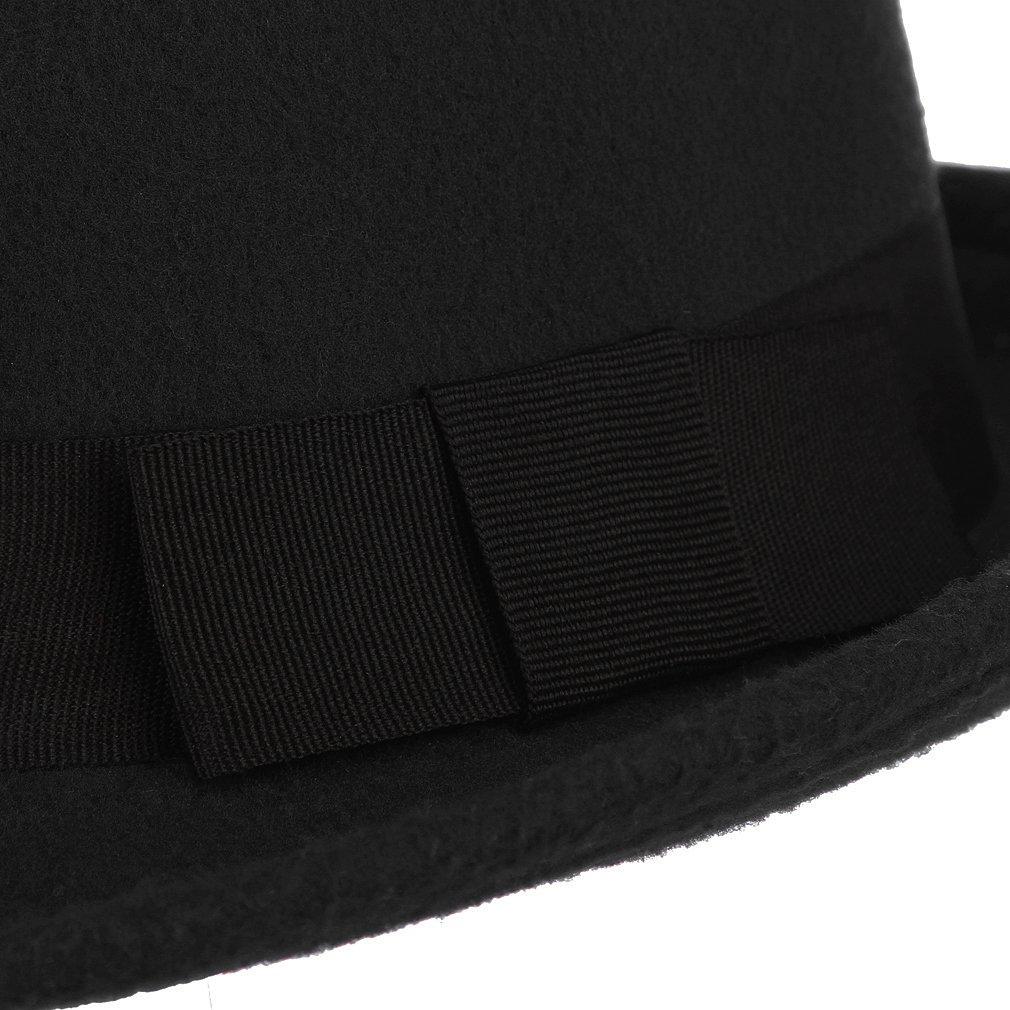 GEMVIE Filz Fedora mit Perfekt für Outdoor und Schwarzer Herrenhut, Krempe, Reise, Formell, Weich, Lässig,