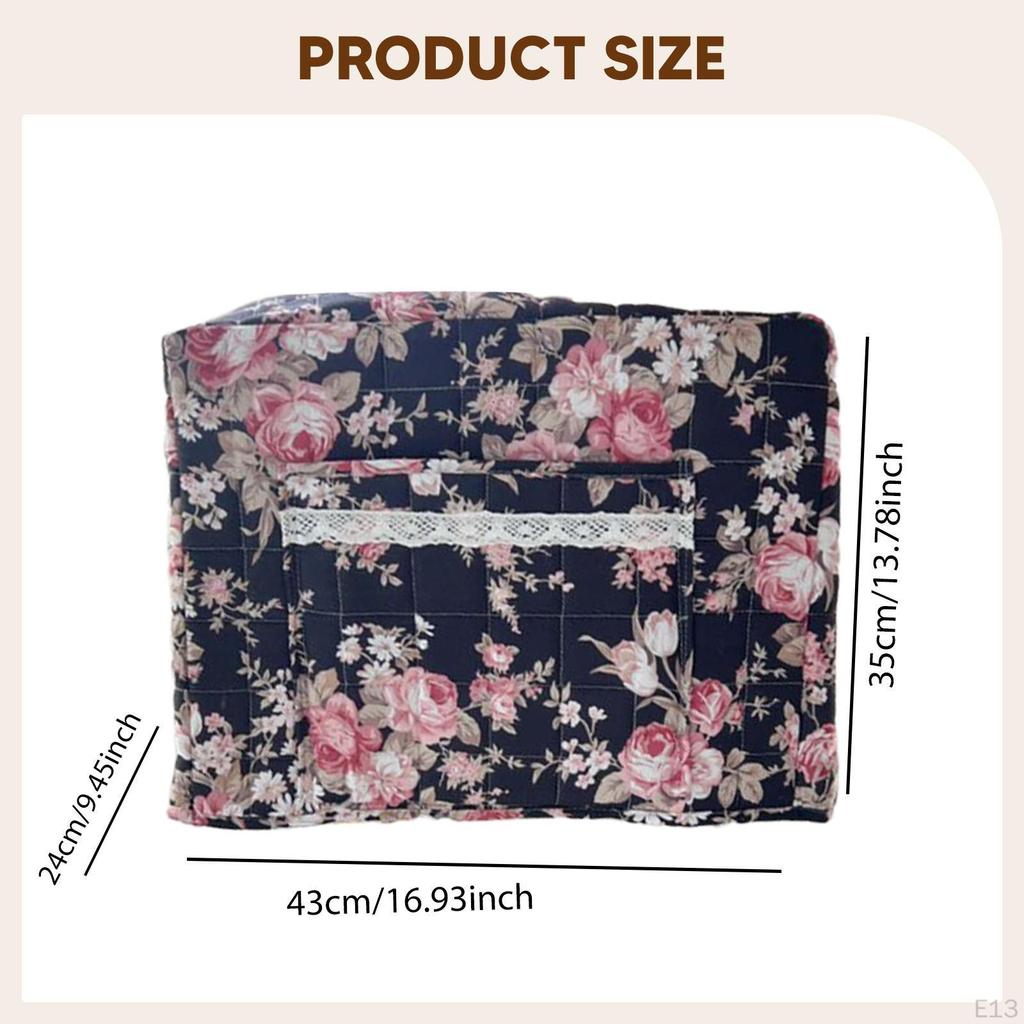 Cover for Sewing Machine, Elegant Tool Storage Bag with Floral Print And Pocket.