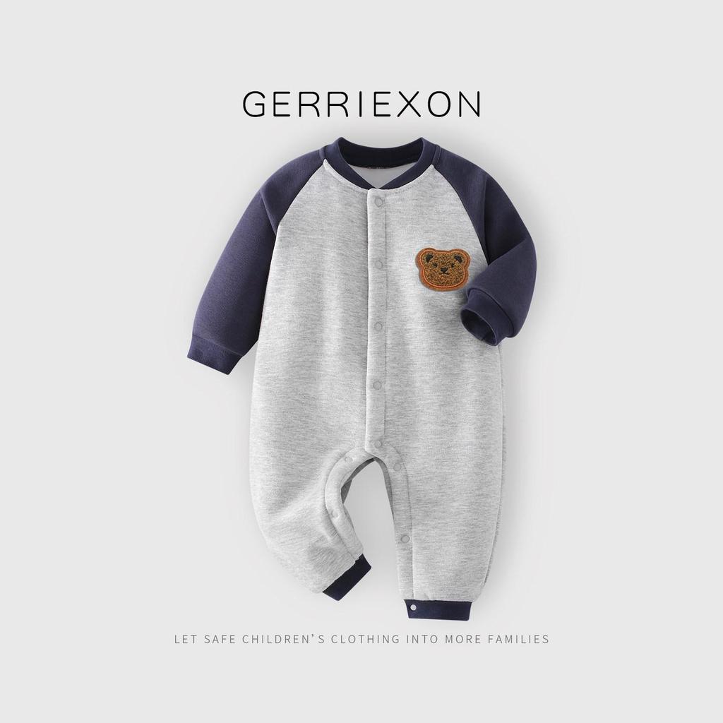 Baby Fleece-Lined Winter Jumpsuit: Cute Long-Sleeve Bodysuit for Cold Weather