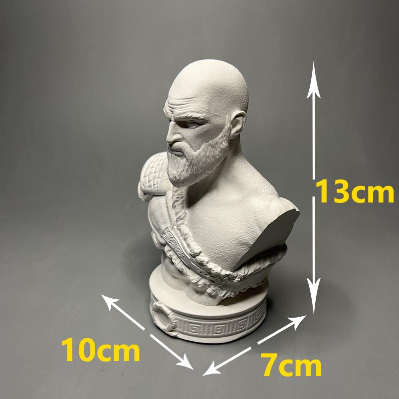 Nordic God of War Kratos Plaster Sculpture Model Countertop Ornaments Modern Sketch Character Statue Crafts Interior Decoration