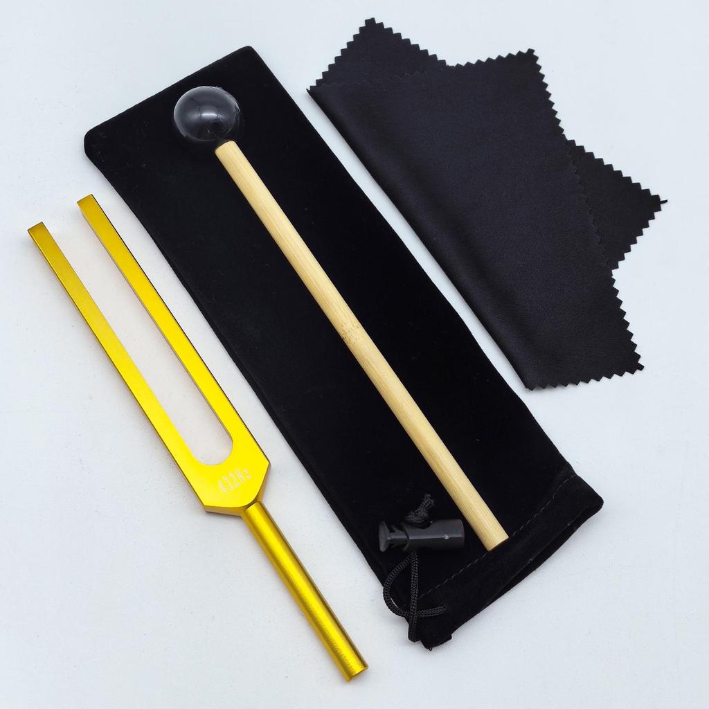 Gold 432HZ Aluminum Alloy Colored Tuning Fork with Triangle Shape.