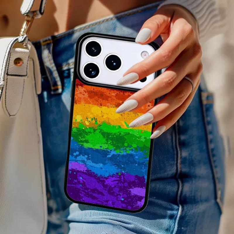 Gay Pride Flag LGBT soft Phone Case For iPhone 17 Air 14 15 13 12 Max Cover For Apple 14 15 16 16e 11 Pro Max Plus Coque