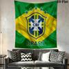 Brazilian Football Wall Tapestry Aesthetic Wall Hanging Printed Fabric Blanket Decorative Tapestries for Bedroom Living Room Home Decor