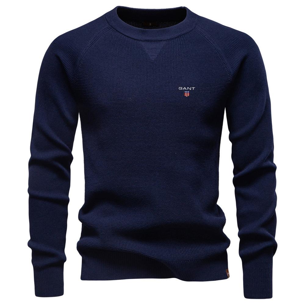 

Gant 2025 Autumn and Winter Embroidery New Round Neck Fashionable Solid Color Sweater Men s High-quality Business Casual Knitted Men s Sweater XL