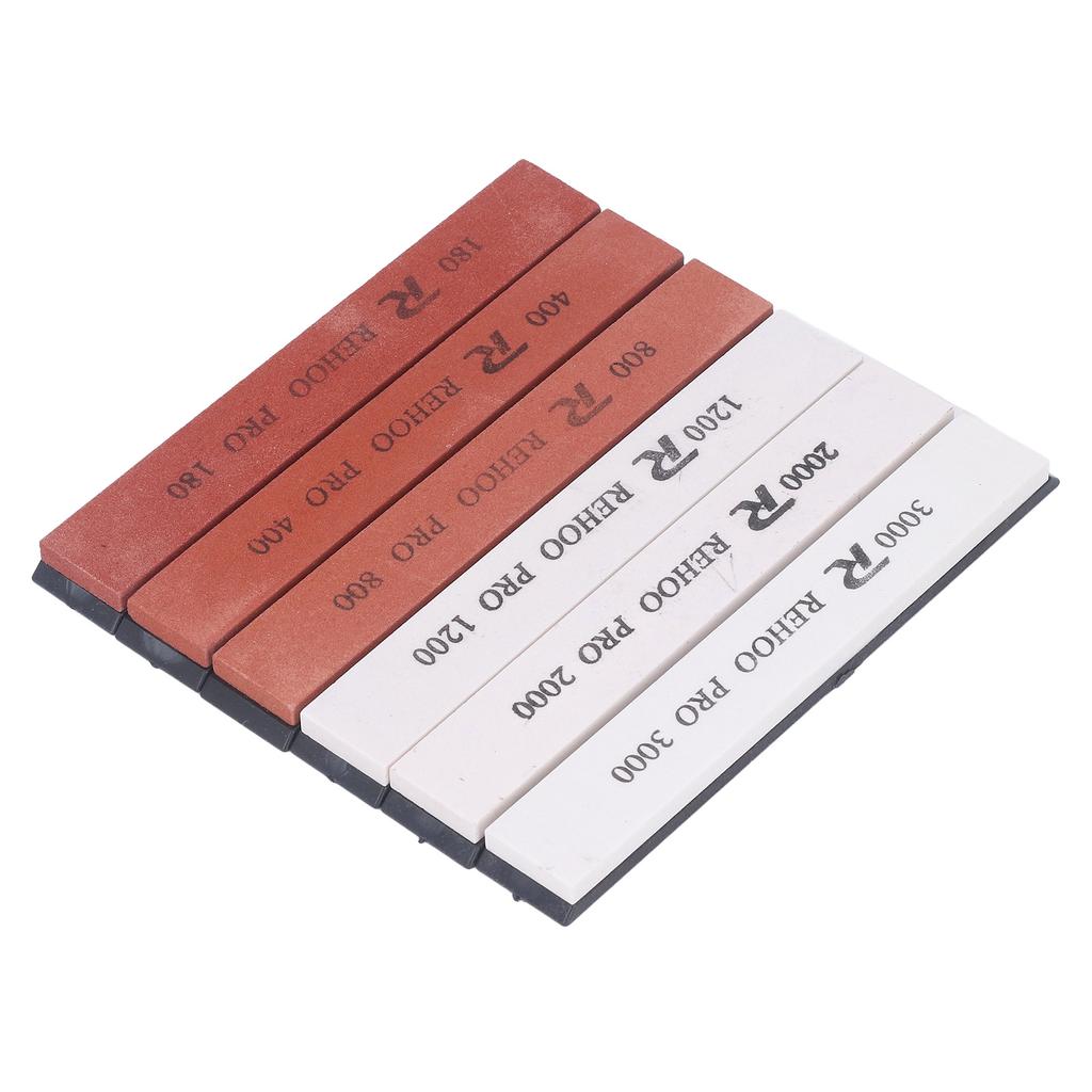 6pcs Whetstone White Corundum Multifunctional 80 400 800 1200 2000 3000 Grit Sharpening Stone Set for Kitchen