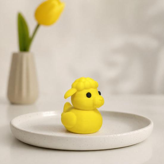 3D Printed Duck Figurine, Funny Cat/Dog/Lamb Duck Statue, Cute Animal Desktop Ornament for Office, Home Decor, Car Dashboard Accessory