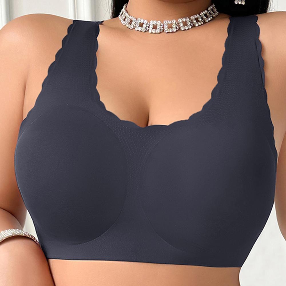 

Женский бесшовный бюстгальтер большого размера XL-4XL с пуш-ап, нижнее белье без косточек, удобный топ-майка 4XL чёрный