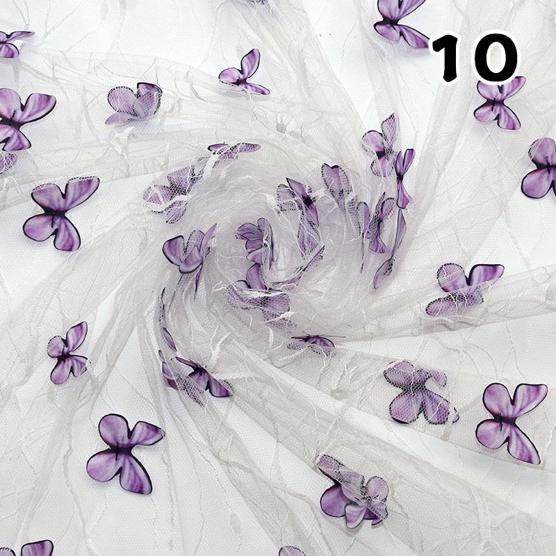 50*130cm 3D Vivid Butterfly Lace Mesh Fabric Exquisite Sheer Embroidery Soft Tulle Yarn For DIY Sewing Wedding Dress Cloth Craft