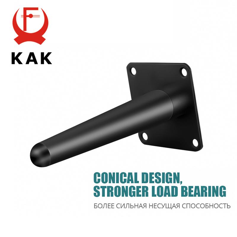 KAK 4pcs Gold Furniture Legs Black Cold Rolled Steel Table Feet Sofa Bed Leg Replacement 800KG Heavy Duty Furniture Hardware