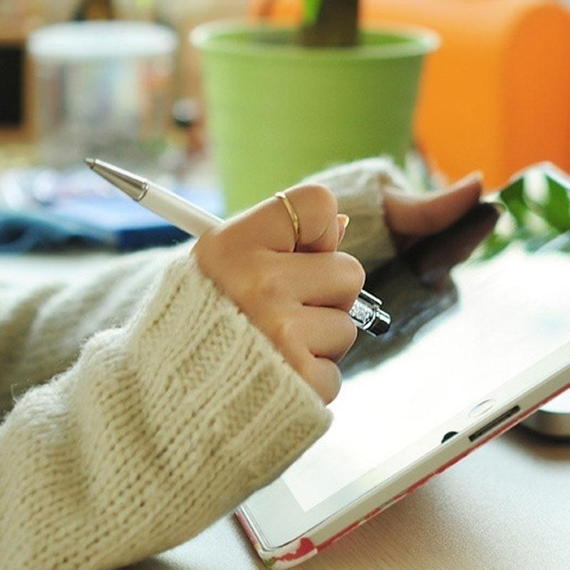 3ks/šarže 2v1 křišťálové kamínkové kuličkové pero kapacitní dotykové pero pro smartphone/tablet PC ( Náhodná barva )
