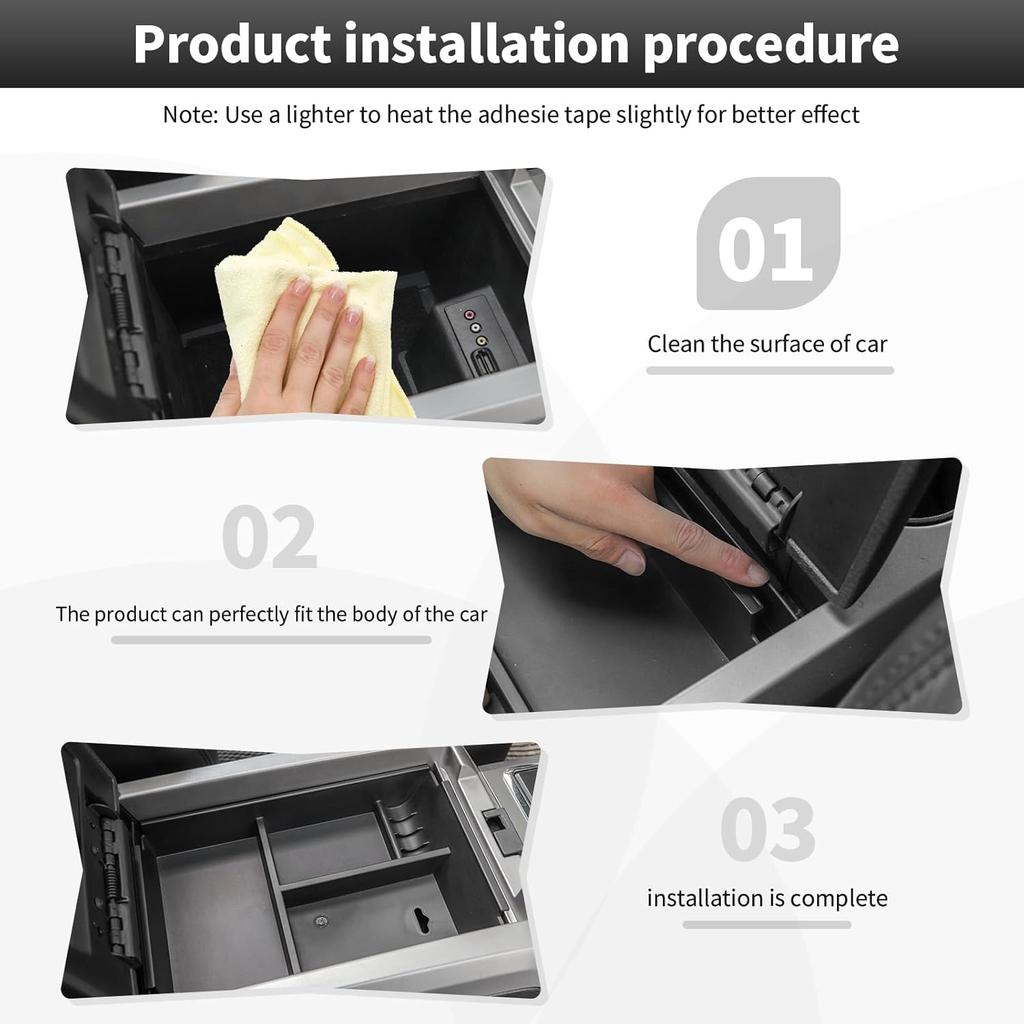 CheroCar Center Console Armrest Box Organizer Tray Interior Storage Box Compatible with Ford F150 2009 2010 2011 2012 2013 2014,Exterior Accessories