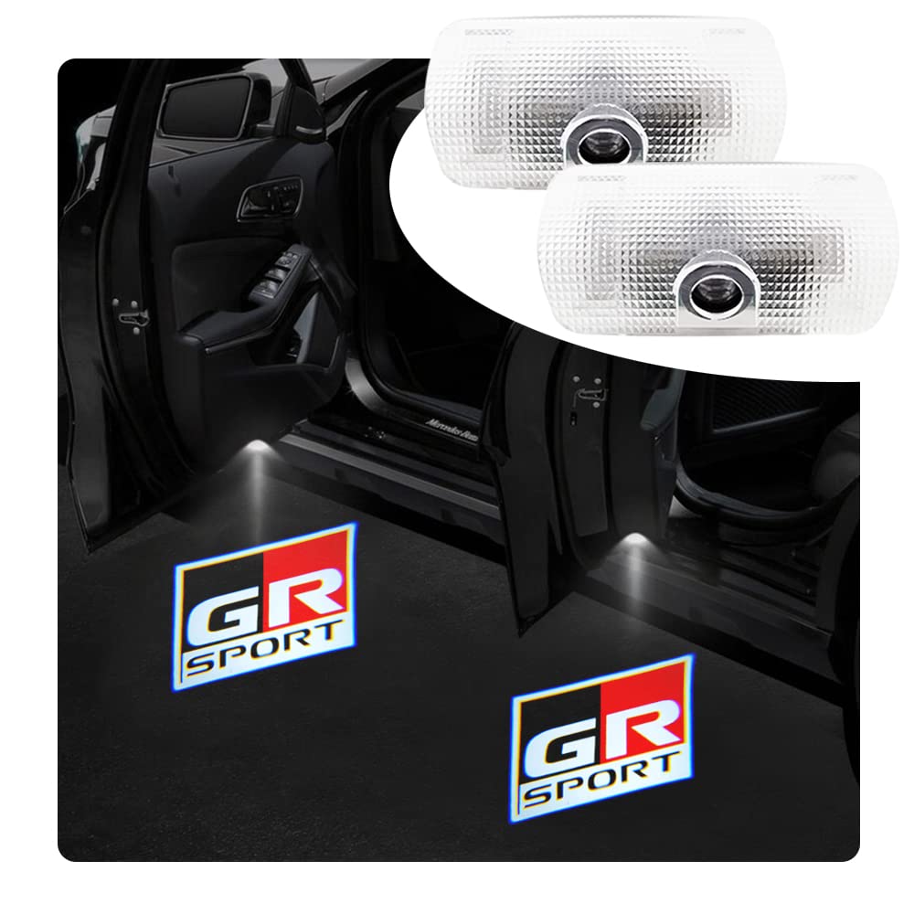 

Car Courtesy Door Lights with Set of 2 for Toyota Land Cruiser 300 Series Lights, Logo, (GR Sport)