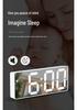 Multi-Function LED Mirror Alarm Clock with Makeup Mirror, Battery or Plug-In Options (Model: 0711-0712)