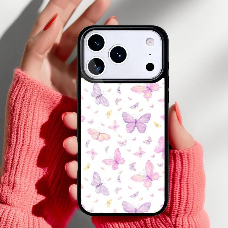 Cute Butterfly Phone Case for iPhone 17 16 15 14 13 Pro Max Back Cover for 12 11 Pro Coque