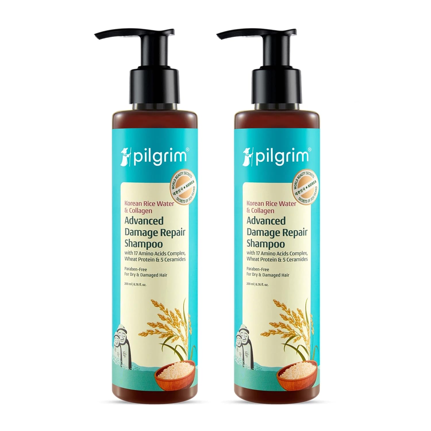 

Pilgrim Advanced Damage Repair Shampoo For Dry And Damaged Hair Frizz Control Shine Care Daily Unisex Use 200 Ml Pack Of 2