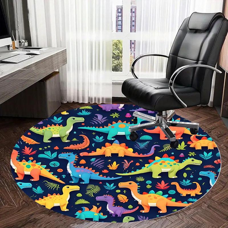 1pc Office Carpet Chair Mats Colorful Dinosaurs Pattern Perfect for Decorating Office Chairs, Living Rooms, Or Bedrooms