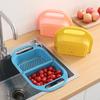 Foldable Plastic Vegetable Sink Washing Basin Rectangular Drain Basket Fruit Plate Household Kitchen Sink
