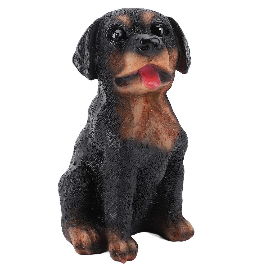 Dog Desktop Ornament Resin Adorable Sitting Dog Figurine for Bedrooms Balconies Bookshelves Gift