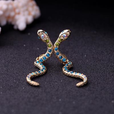 Freshly Diamond Small Snake Shaped Earrings Girls with Cute Personality and Thin Earrings